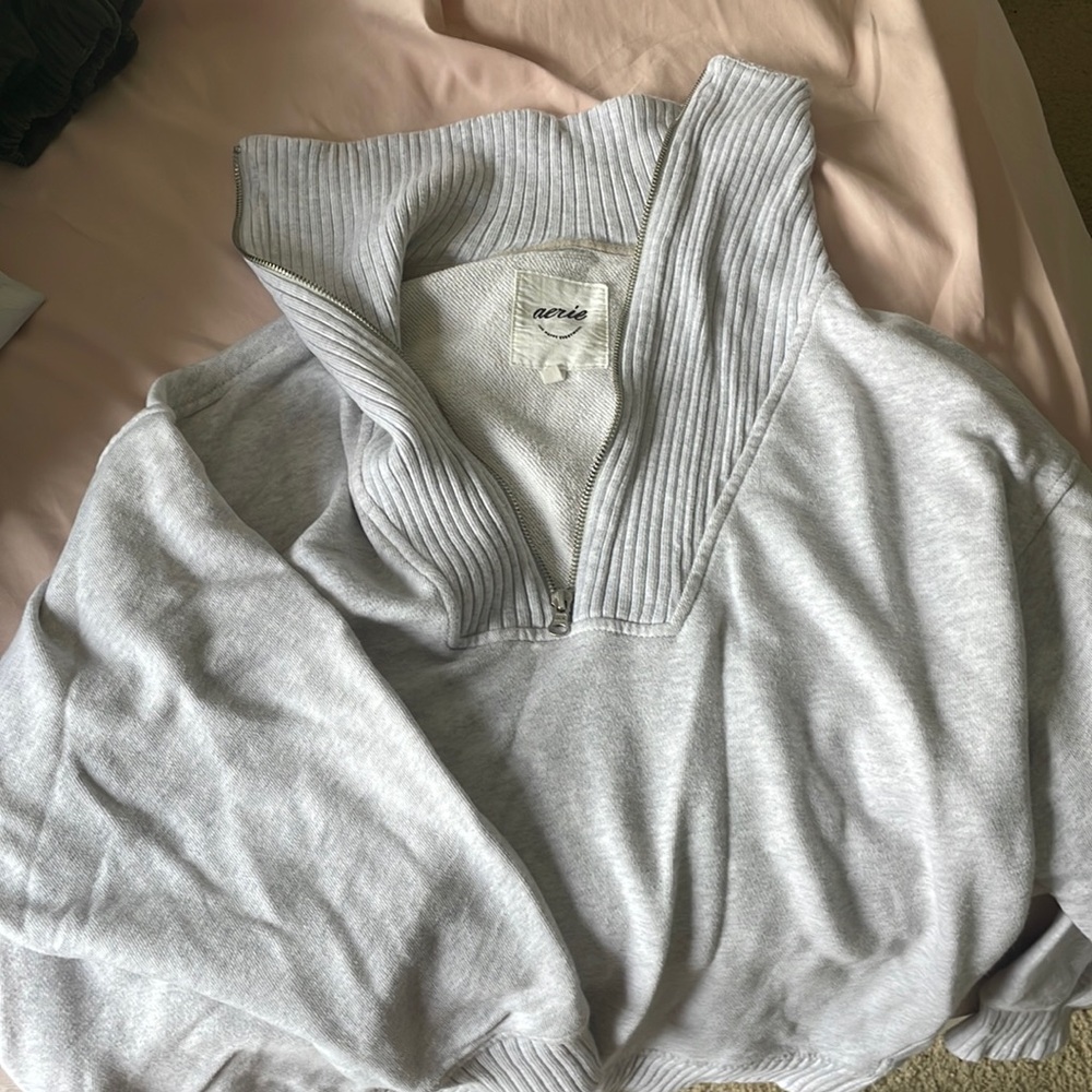 aerie quarter zip sweatshirt